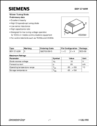 BBY57-02W datasheet: Silicon tuning diode BBY57-02W