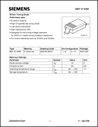 BBY57-03W datasheet: Silicon tuning diode BBY57-03W