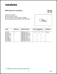 BC337-40 datasheet: NPN silicon AF transistor BC337-40