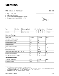 BC369 datasheet: PNP silicon AF transistor BC369