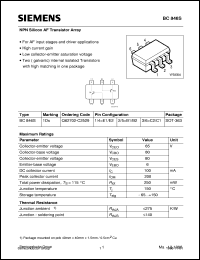 BC846S datasheet: NPN silicon AF transistor array BC846S