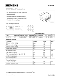 BC847PN datasheet: NPN/PNP silicon AF transistor array BC847PN