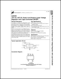 LM3490IM5-5.0 datasheet: 100 mA, SOT-23, Quasi Low-Dropout Linear Voltage Regulator with Logic-Controlled ON/OFF LM3490IM5-5.0