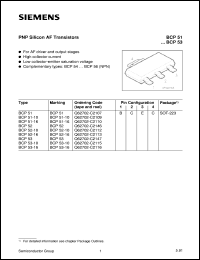 BCP51-10 datasheet: PNP silicon AF transistor BCP51-10