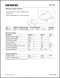 BCR108 datasheet: NPN silicon digital transistor BCR108