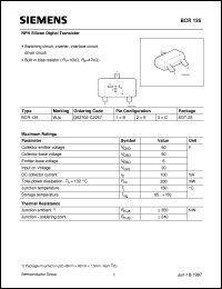 BCR135 datasheet: NPN silicon digital transistor BCR135