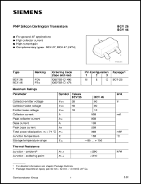 BCV26 datasheet: PNP silicon darlington transistor BCV26