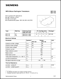 BCV29 datasheet: NPN silicon darlington transistor BCV29