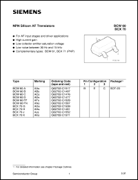 BCW60FN datasheet: NPN silicon AF transistor BCW60FN