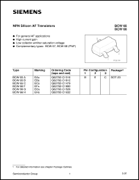 BCW65B datasheet: NPN silicon AF transistor BCW65B