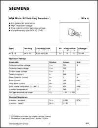 BCX12 datasheet: NPN silicon AF switching transistor BCX12