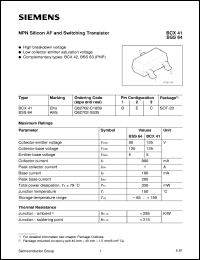 BSS64 datasheet: NPN silicon AF switching transistor BSS64
