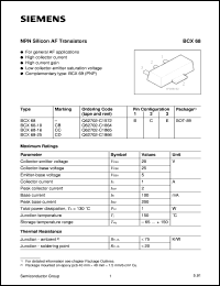 BCX68 datasheet: NPN silicon AF transistor BCX68