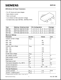 BDP951 datasheet: NPN silicon AF power transistor BDP951