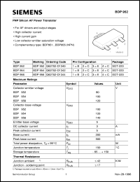 BDP952 datasheet: PNP silicon AF power transistor BDP952