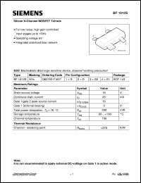 BF1012S datasheet: Silicon N-channel MOSFET tetrode BF1012S