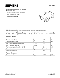 BF2030 datasheet: Silicon N-channel MOSFET tetrode BF2030