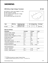 BF622 datasheet: NPN silicon high-voltage transistor BF622