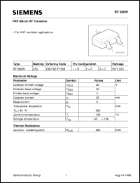 BF660W datasheet: PNP silicon RF transistor BF660W