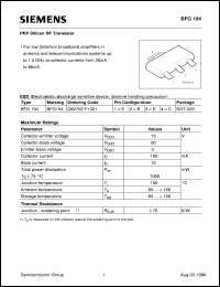 BFG194 datasheet: PNP silicon RF transistor BFG194