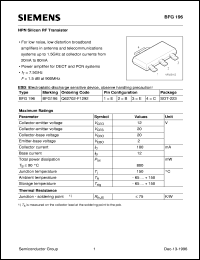 BFG196 datasheet: NPN silicon RF transistor BFG196