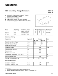 BFN18 datasheet: NPN silicon high-voltage transistor BFN18