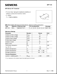 BFP181 datasheet: NPN silicon RF transistor BFP181