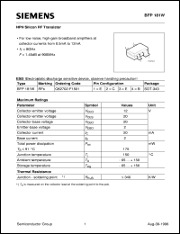 BFP181W datasheet: NPN silicon RF transistor BFP181W