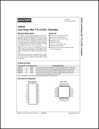 100324PC datasheet:  Low Power Hex TTL-to-ECL Translator 100324PC