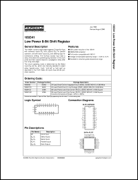 100341DC datasheet:  Low Power 8-Bit Shift Register 100341DC