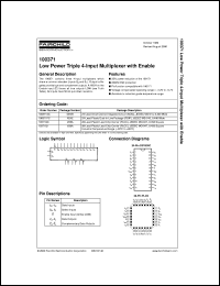 100371DC datasheet:  Low Power Triple 4-Input Multiplexer with Enable 100371DC