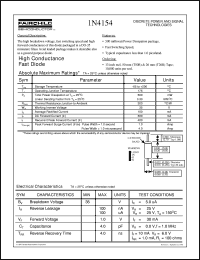 1N4154 datasheet:  High Conductance Fast Diode 1N4154