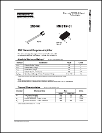 2N5401 datasheet:  PNP General Purpose Amplifier 2N5401