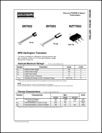 2N7052 datasheet:  NPN Darlington Transistor 2N7052
