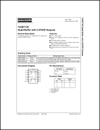 74ABT125CSC datasheet:  Quad Buffer with 3-STATE Outputs 74ABT125CSC