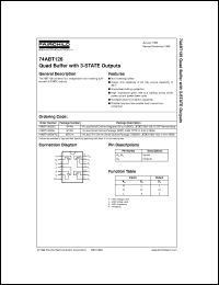 74ABT126CSCX datasheet:  Quad Buffer with 3-STATE Outputs 74ABT126CSCX