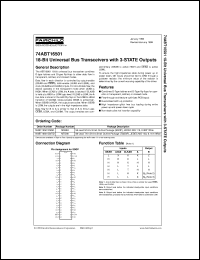 74ABT16501CSSC datasheet:  18-Bit Universal Bus Transceivers with 3-STATE Outputs 74ABT16501CSSC