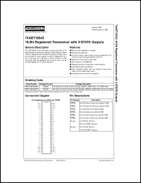 74ABT16543CSSC datasheet:  16-Bit Registered Transceiver with 3-STATE Outputs 74ABT16543CSSC