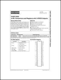 74ABT16652CMTD datasheet:  Octal Transceivers and Registers with 3-STATE Outputs 74ABT16652CMTD