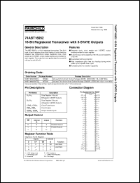 74ABT16952CSSC datasheet:  16-Bit Registered Transceiver with 3-STATE Outputs 74ABT16952CSSC