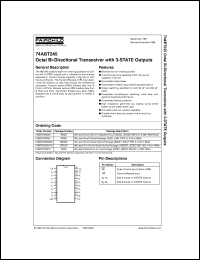 74ABT245CSCX datasheet:  Octal Bi-Directional Transceiver with 3-STATE Outputs 74ABT245CSCX