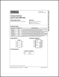 74AC02SC datasheet:  Quad 2-Input NOR Gate 74AC02SC