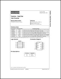 74AC04SCX datasheet:  Hex Inverter 74AC04SCX