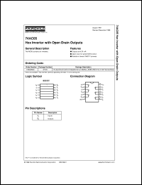 74AC05CW datasheet:  Hex Inverter with Open-Drain Outputs 74AC05CW