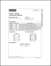 74AC08MTCX datasheet:  Quad 2-Input AND Gate 74AC08MTCX