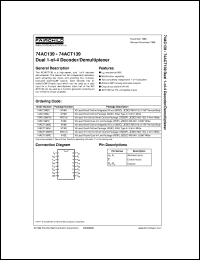 74AC139SJ datasheet:  Dual 1-of-4 Decoder/Demultiplexer 74AC139SJ