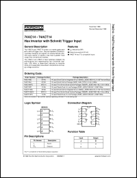 74AC14SCX datasheet:  Hex Inverter Schmitt Trigger Input 74AC14SCX