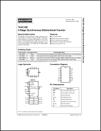 74AC169SCX datasheet:  4-Stage Synchronous Bidirectional Counter 74AC169SCX