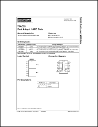 74AC20SC datasheet:  Dual 4-Input NAND Gate 74AC20SC