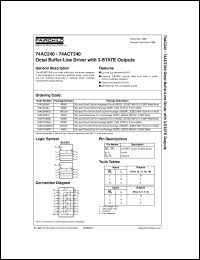 74AC240SCX datasheet:  Octal Buffer/Line Driver with 3-STATE Outputs 74AC240SCX